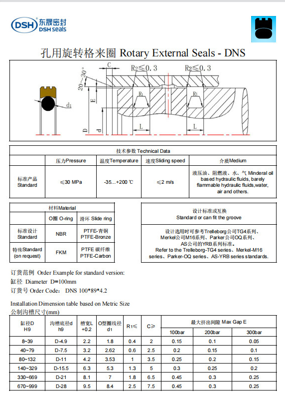 新版孔用旋轉(zhuǎn)格來圈DNS規(guī)格尺寸表
